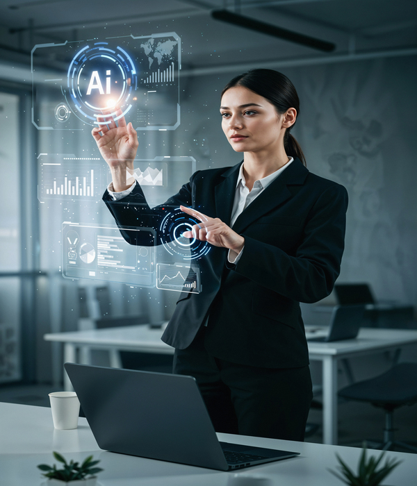 businesswoman-interacting-with-a